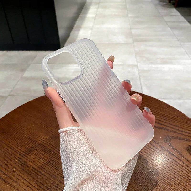 Virat Frosted Matte Finish Clear lining Soft Case Translucent Slim Sleek fit Corrugated Stripes Pattern